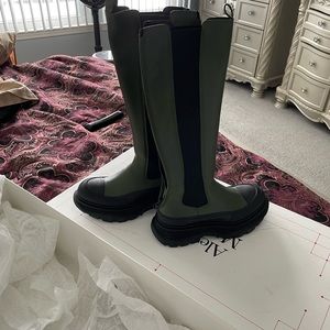 Alexander McQueen olive boots